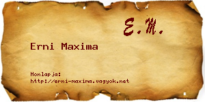 Erni Maxima névjegykártya